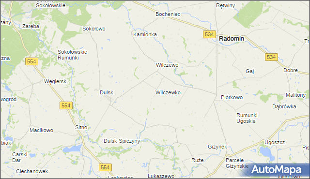 mapa Wilczewko, Wilczewko na mapie Targeo