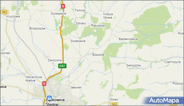 mapa Bobolice gmina Ząbkowice Śląskie, Bobolice gmina Ząbkowice Śląskie na mapie Targeo