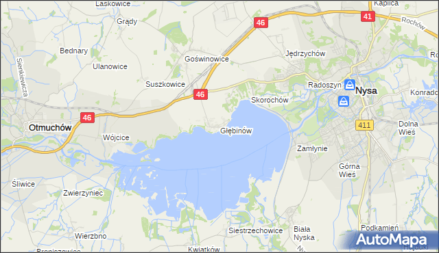 mapa Głębinów, Głębinów na mapie Targeo