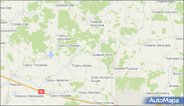 mapa Gołasze-Górki, Gołasze-Górki na mapie Targeo