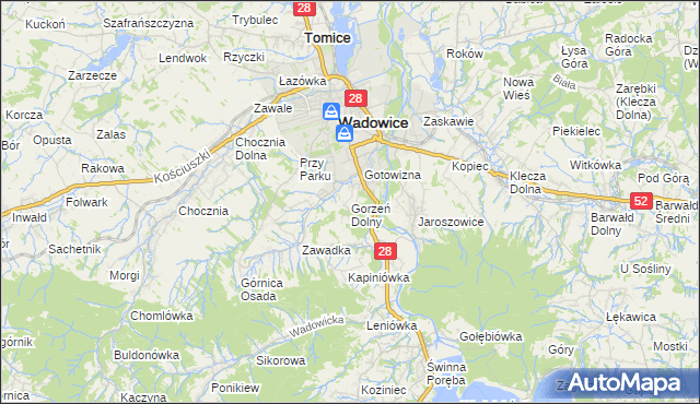 mapa Gorzeń Dolny, Gorzeń Dolny na mapie Targeo