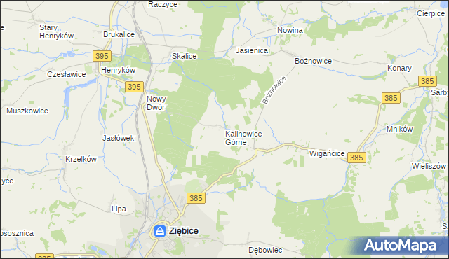 mapa Kalinowice Górne, Kalinowice Górne na mapie Targeo