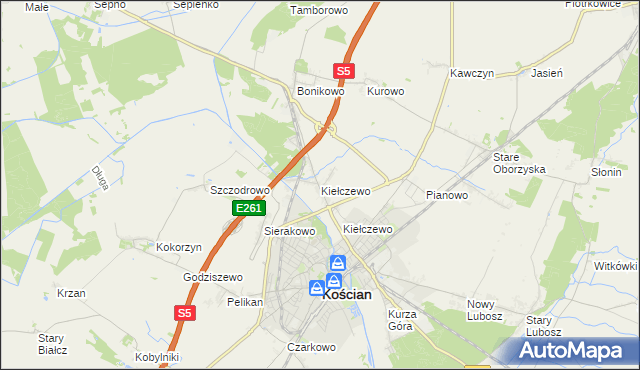 mapa Kiełczewo, Kiełczewo na mapie Targeo