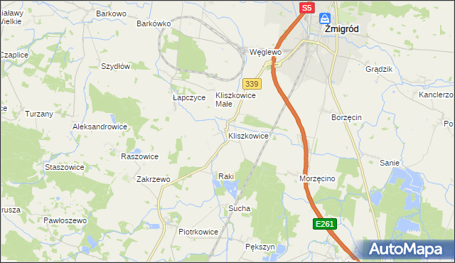 mapa Kliszkowice, Kliszkowice na mapie Targeo