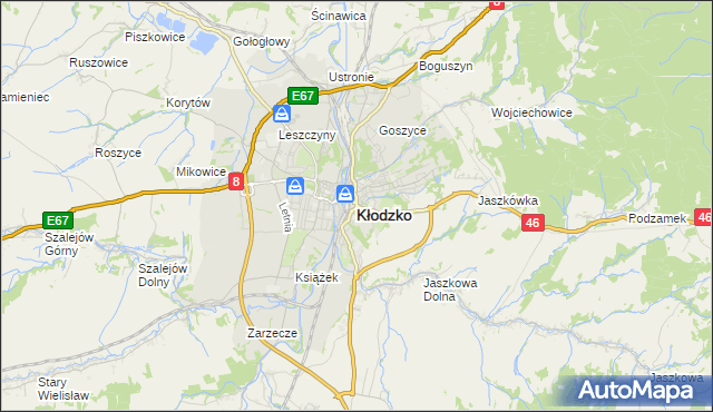 mapa Kłodzka, Kłodzko na mapie Targeo