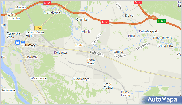 mapa Końskowola, Końskowola na mapie Targeo