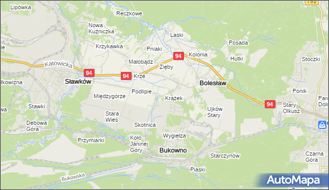 mapa Krążek, Krążek na mapie Targeo