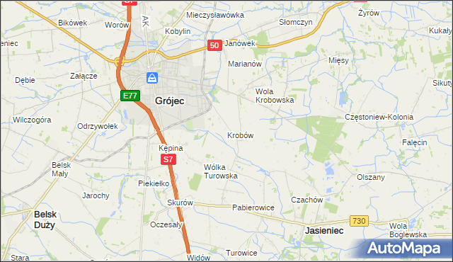mapa Krobów, Krobów na mapie Targeo