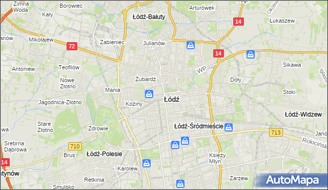 mapa Łodzi, Łódź na mapie Targeo