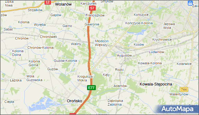 mapa Młodocin Mniejszy, Młodocin Mniejszy na mapie Targeo