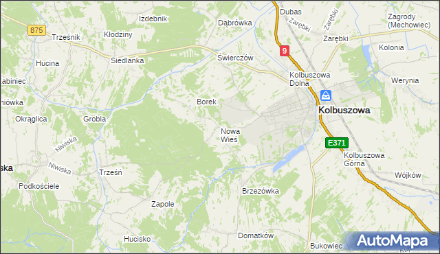 mapa Nowa Wieś gmina Kolbuszowa, Nowa Wieś gmina Kolbuszowa na mapie Targeo