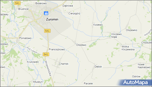 mapa Olszewo gmina Żuromin, Olszewo gmina Żuromin na mapie Targeo