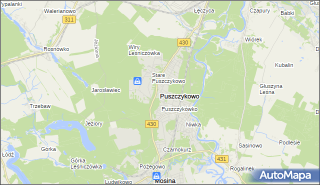 mapa Puszczykowo powiat poznański, Puszczykowo powiat poznański na mapie Targeo