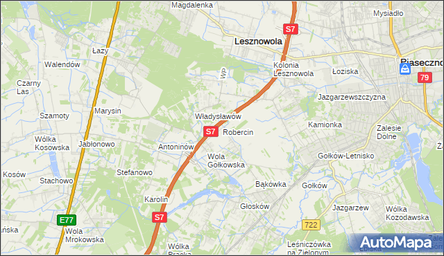 mapa Robercin, Robercin na mapie Targeo