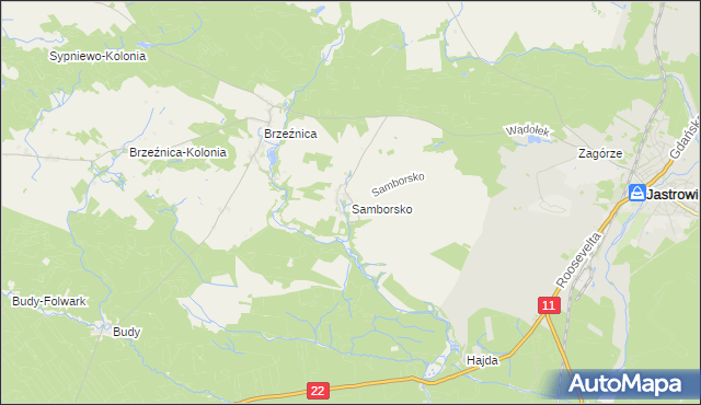 mapa Samborsko, Samborsko na mapie Targeo