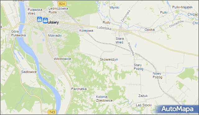 mapa Skowieszyn, Skowieszyn na mapie Targeo