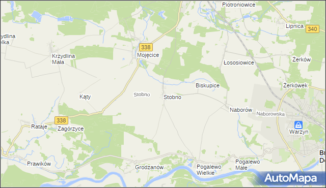 mapa Stobno gmina Wołów, Stobno gmina Wołów na mapie Targeo