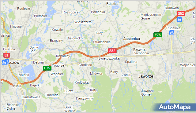 mapa Świętoszówka, Świętoszówka na mapie Targeo