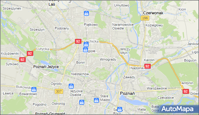 mapa Winogrady, Winogrady na mapie Targeo