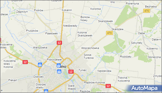 mapa Wojciechówka gmina Żelazków, Wojciechówka gmina Żelazków na mapie Targeo