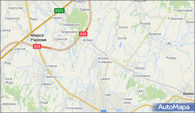 mapa Wróblik Królewski, Wróblik Królewski na mapie Targeo