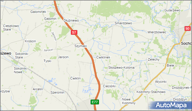 mapa Ćwiklinek, Ćwiklinek na mapie Targeo