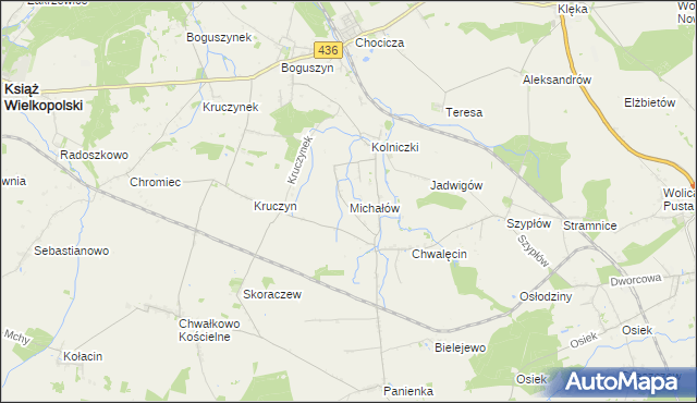 mapa Michałów gmina Nowe Miasto nad Wartą, Michałów gmina Nowe Miasto nad Wartą na mapie Targeo