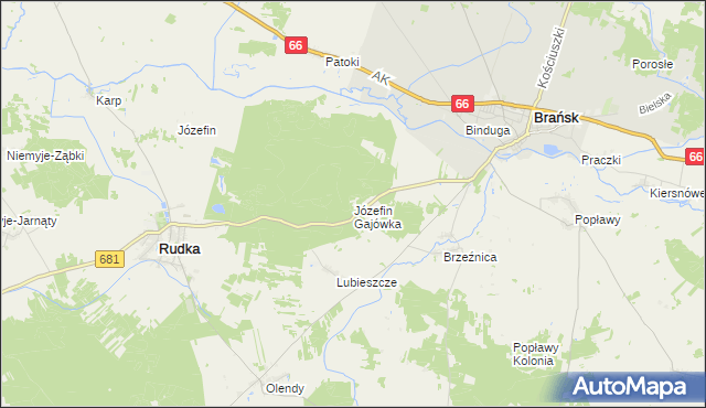 mapa Józefin Gajówka, Józefin Gajówka na mapie Targeo