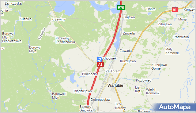 mapa Płochocinek, Płochocinek na mapie Targeo