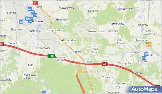 mapa Adolfów gmina Zgierz, Adolfów gmina Zgierz na mapie Targeo