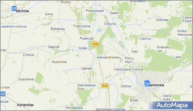 mapa Aleksandrówka gmina Michów, Aleksandrówka gmina Michów na mapie Targeo