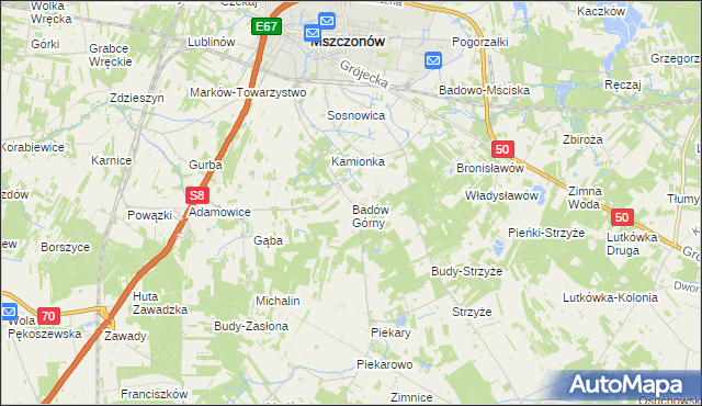 mapa Badów Górny, Badów Górny na mapie Targeo