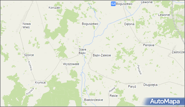 mapa Bajki-Zalesie, Bajki-Zalesie na mapie Targeo