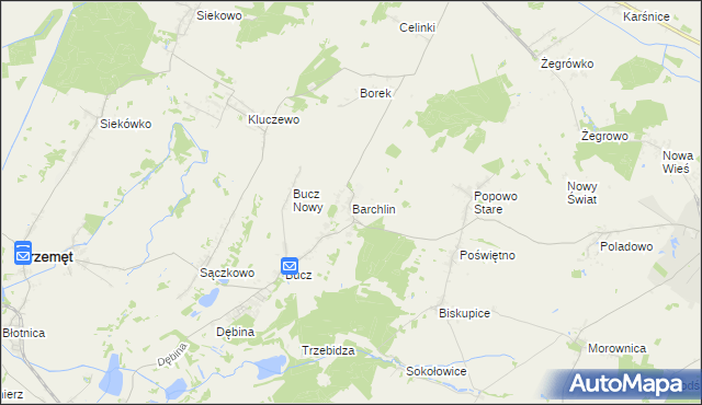 mapa Barchlin, Barchlin na mapie Targeo