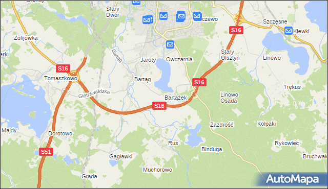 mapa Bartążek, Bartążek na mapie Targeo