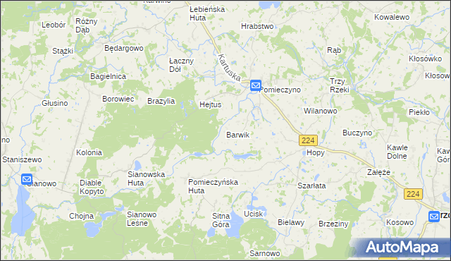 mapa Barwik, Barwik na mapie Targeo