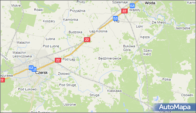 mapa Będźmierowice, Będźmierowice na mapie Targeo