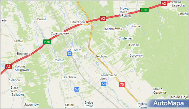 mapa Bełchów, Bełchów na mapie Targeo