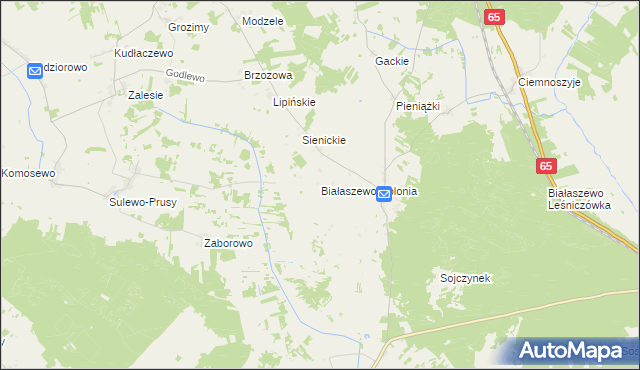 mapa Białaszewo-Kolonia, Białaszewo-Kolonia na mapie Targeo