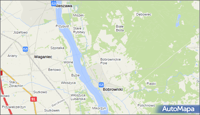 mapa Bobrownickie Pole, Bobrownickie Pole na mapie Targeo