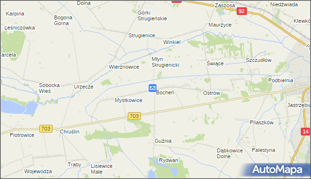 mapa Bocheń, Bocheń na mapie Targeo