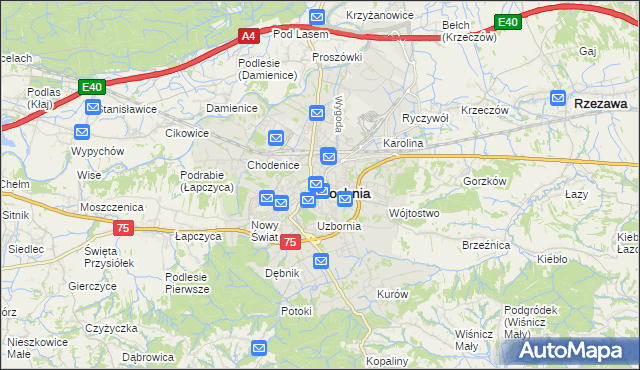 mapa Bochni, Bochnia na mapie Targeo