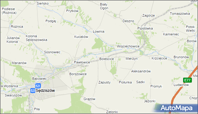 mapa Boleścice, Boleścice na mapie Targeo