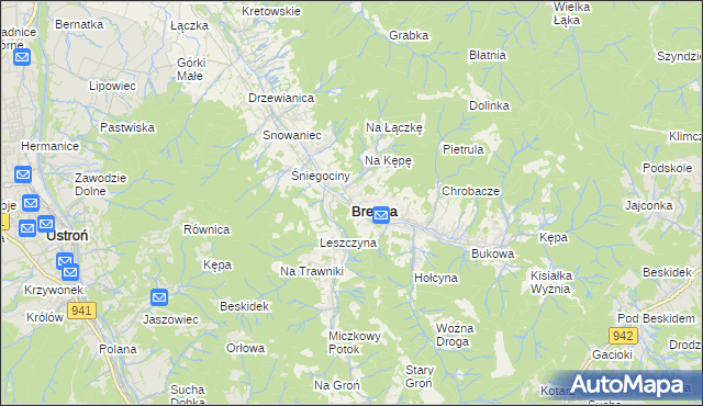mapa Brenna, Brenna na mapie Targeo