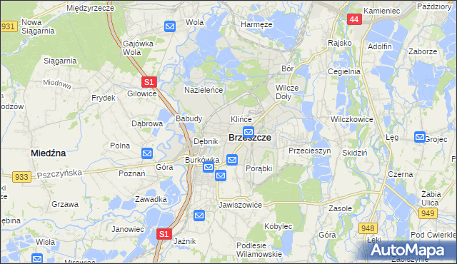 mapa Brzeszcze, Brzeszcze na mapie Targeo