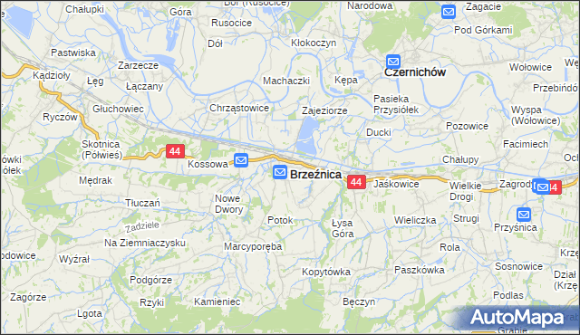 mapa Brzeźnica powiat wadowicki, Brzeźnica powiat wadowicki na mapie Targeo