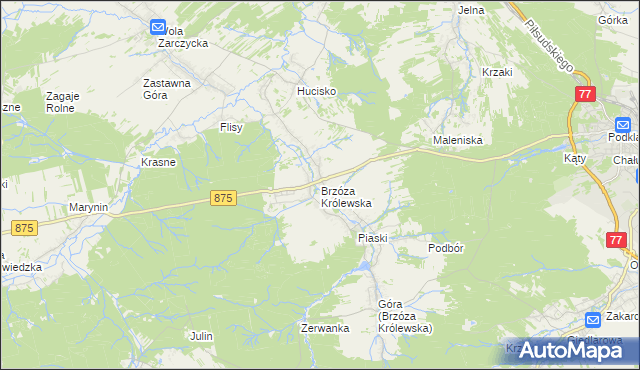 mapa Brzóza Królewska, Brzóza Królewska na mapie Targeo