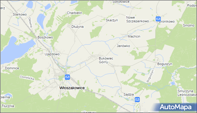 mapa Bukówiec Górny, Bukówiec Górny na mapie Targeo