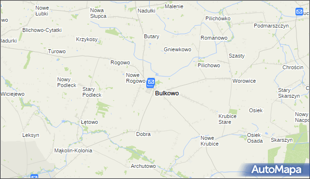 mapa Bulkowo, Bulkowo na mapie Targeo