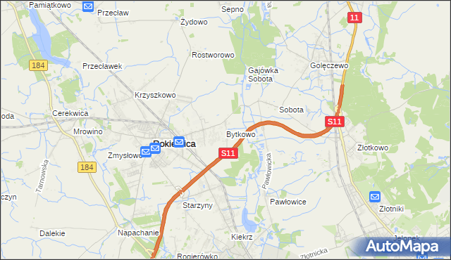 mapa Bytkowo, Bytkowo na mapie Targeo